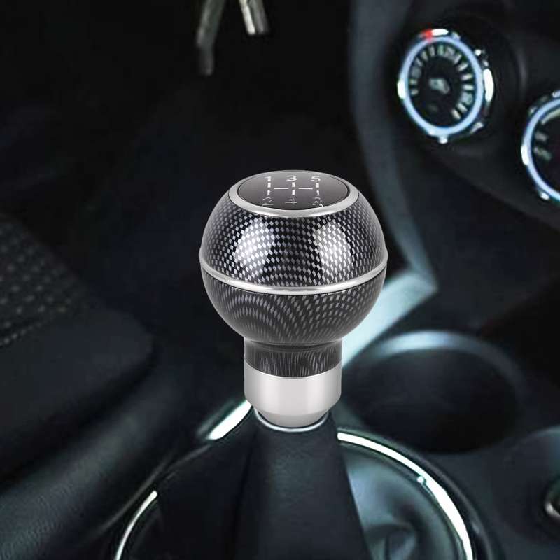 Universal Car Carbon Fiber Texture Metal Gear Shift Knob (Silver)