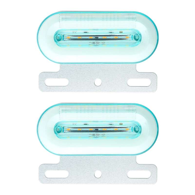 2 PCS 24V 12LED Car Oval Side Lamp (Red Light)
