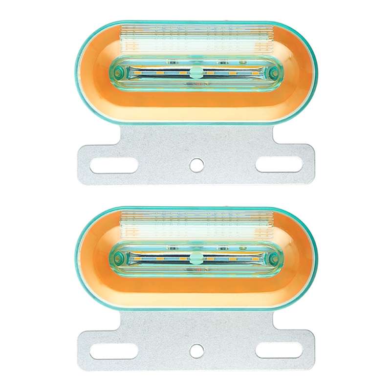 2 PCS 24V 12LED Car Oval Side Lamp (Red Light)