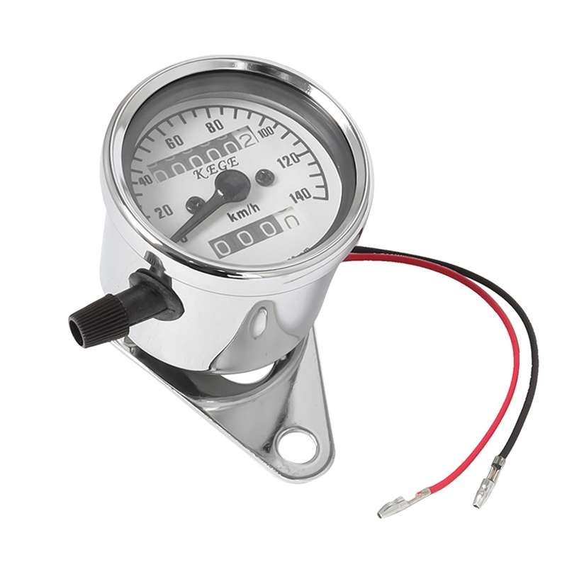 Motorcycle Retro Modified Odometer Speedometer Kilometer (Silver)