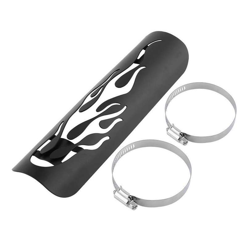 Motorcycle Modification Accessories Universal Retro Exhaust Pipe Heat Shield (Black)