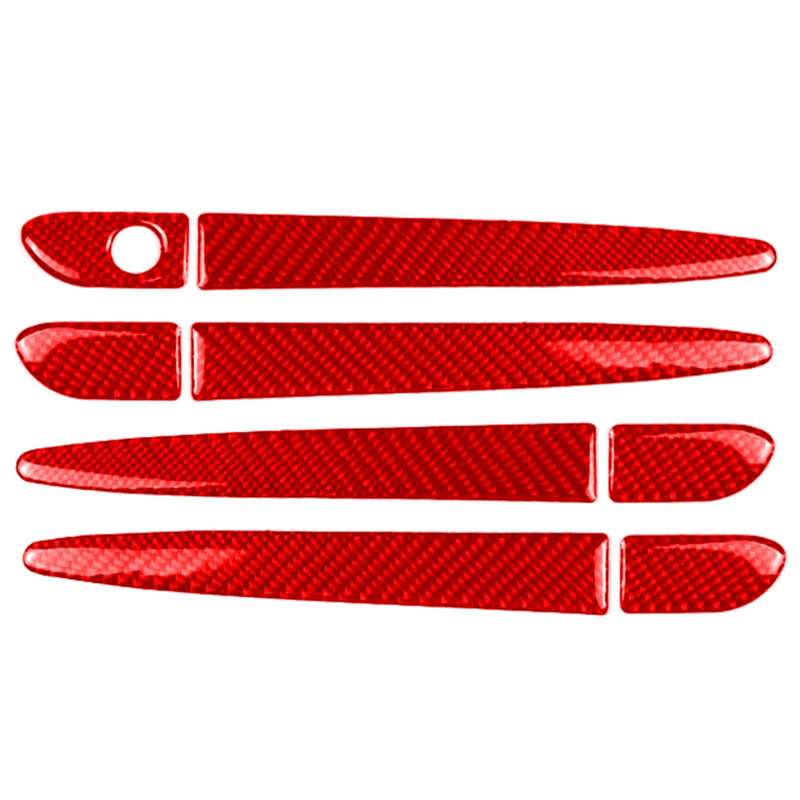Car Carbon Fiber without Hole Outside Door Handle Decorative Sticker for Mazda CX-5 2017-2018, Right