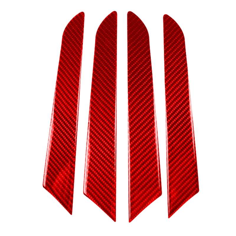 Car Carbon Fiber Door Panel Decorative Sticker for Mazda CX-5 2017-2018, Left and Right Drive (Red)