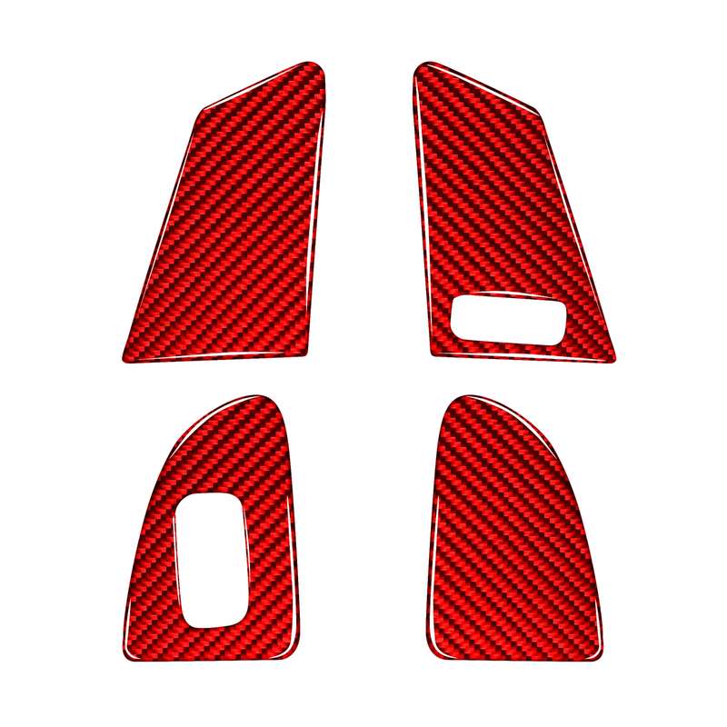 Car Window Lift Button C Decorative Sticker for Volvo V60 2010-2017, Right Drive (Red)