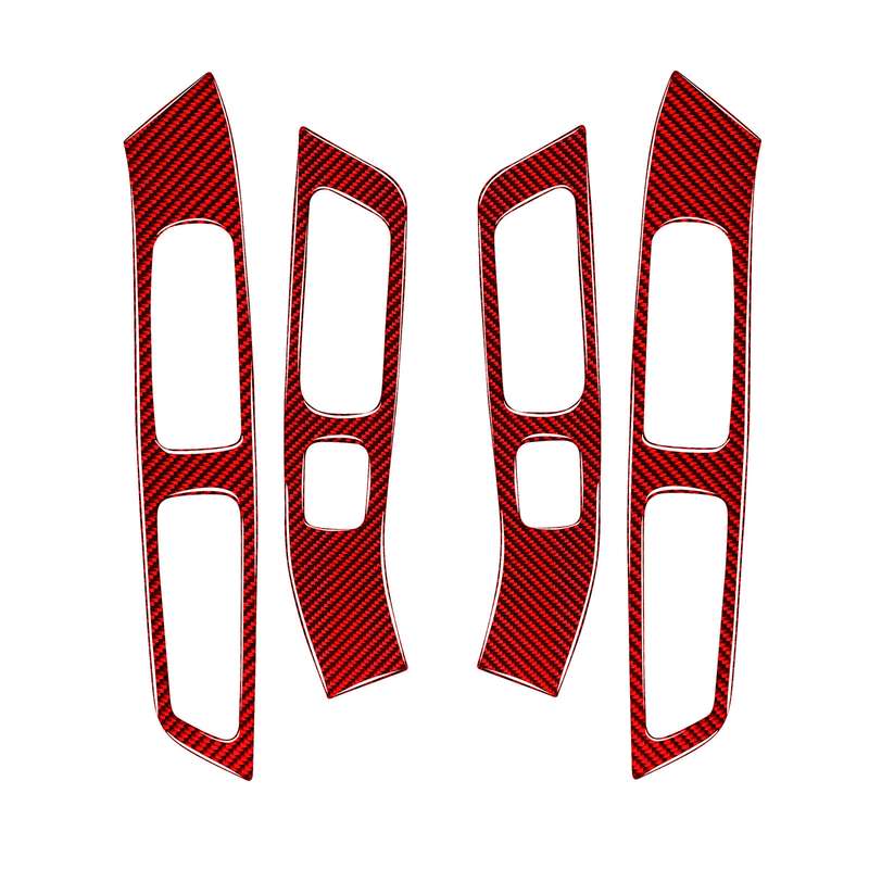 Car Window Lift Decorative Sticker for Volvo V60 2010-2017, Left and Right Drive (Red)