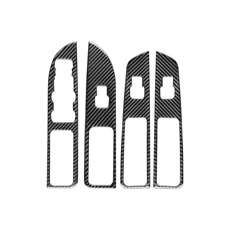 Car Carbon Fiber Window Lift Panel Decorative Sticker for Ford Explorer 2013-2019, Left Drive