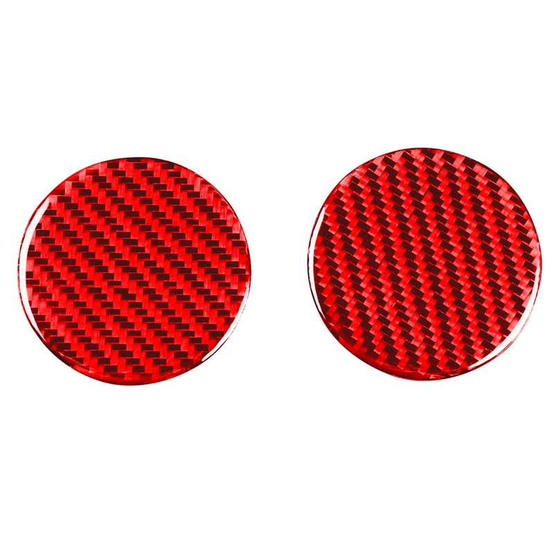 Car Carbon Fiber Water Cup Holder Mat Decorative Sticker for Chevrolet Camaro 2016-2019, Left and Ri