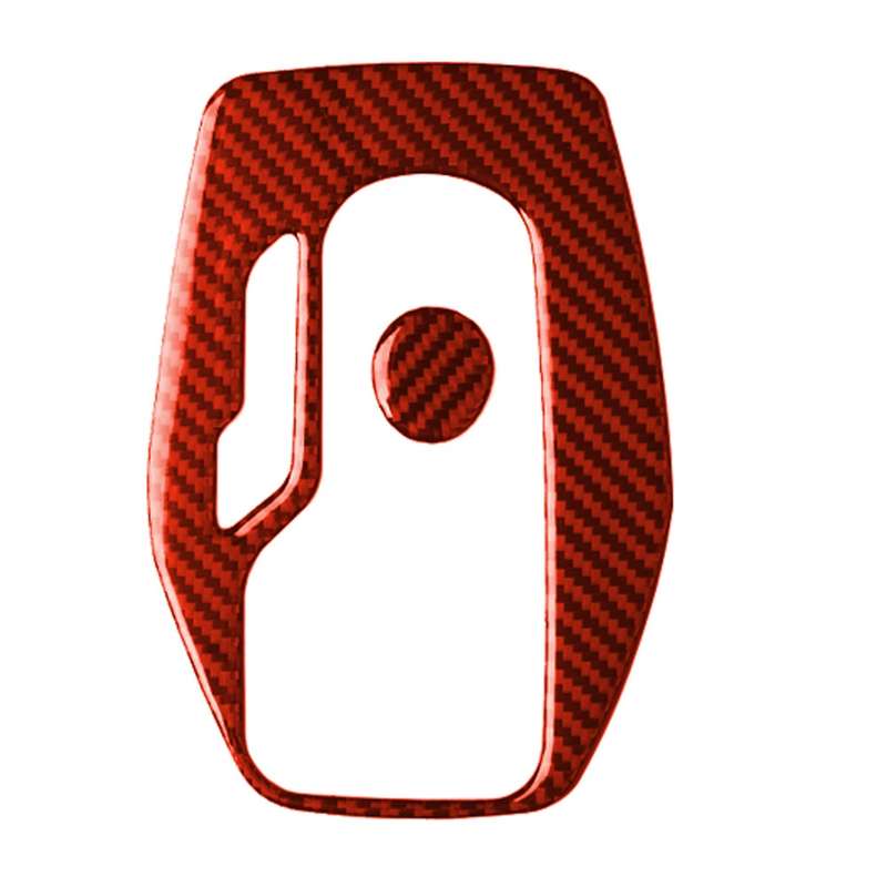 Car Carbon Fiber Gear Frame Decorative Sticker for Chevrolet Camaro 2017-2019, Left Drive (Red)