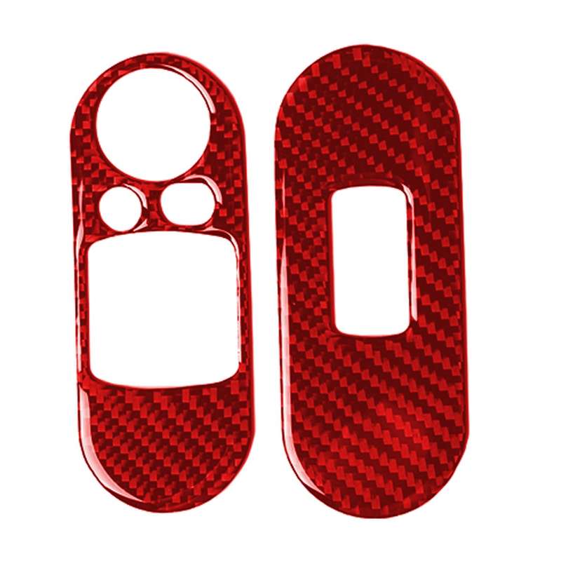 Car Carbon Fiber Lifting Panel Decorative Sticker for BMW Mini F56, Left Drive (Red)