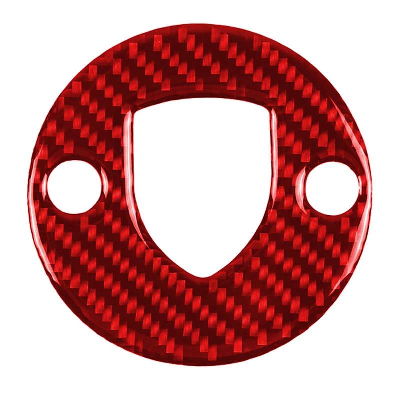 Car Carbon Fiber Steering Wheel Decorative Sticker for Porsche Macan 2014-2021, Left and Right Drive