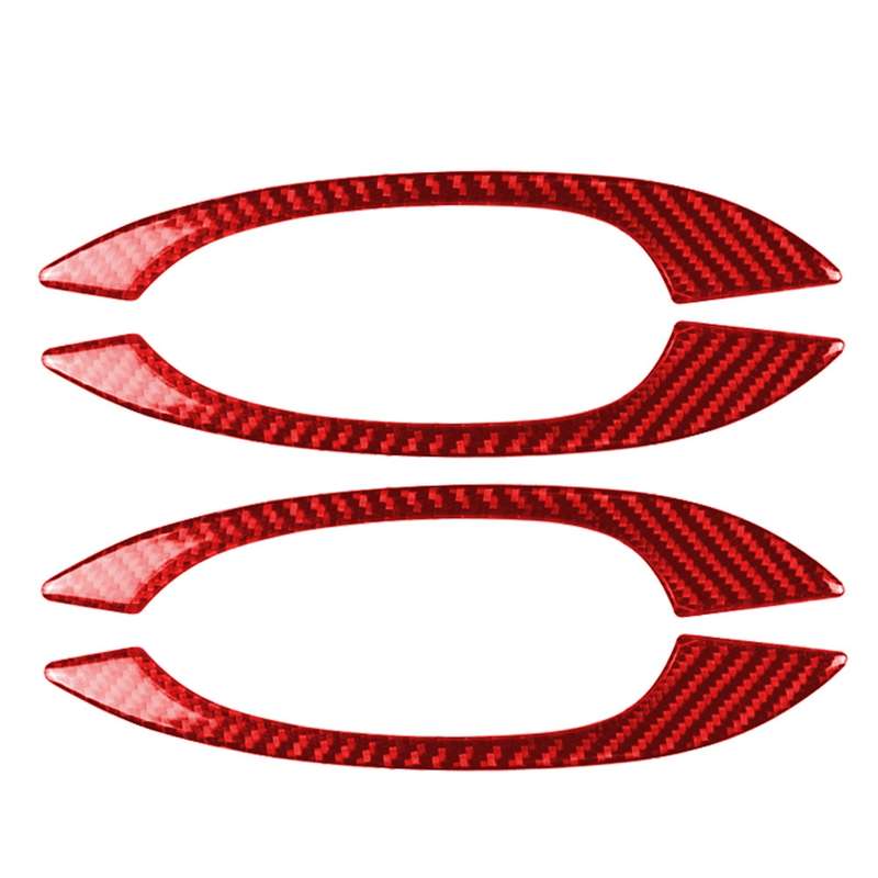 Car Carbon Fiber Outside Door Handle Decorative Sticker for Porsche Macan 2014-2021, Left and Right