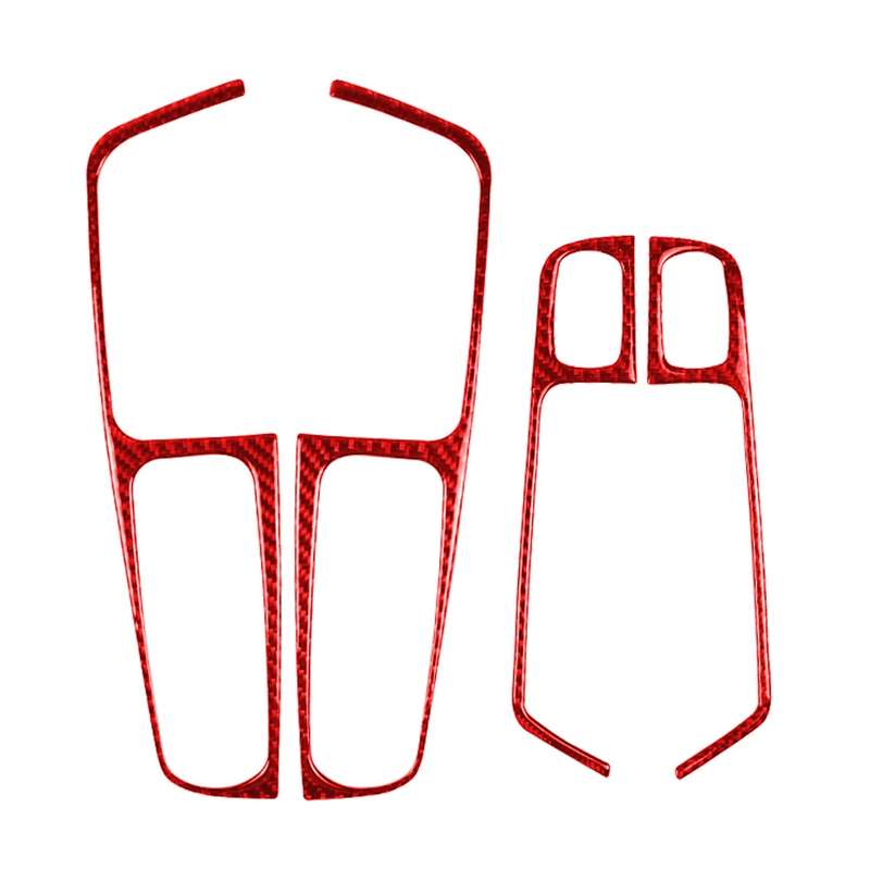 Car Carbon Fiber Window Buttons Panel Decorative Sticker for Porsche Macan 2014-2021, Left and Right