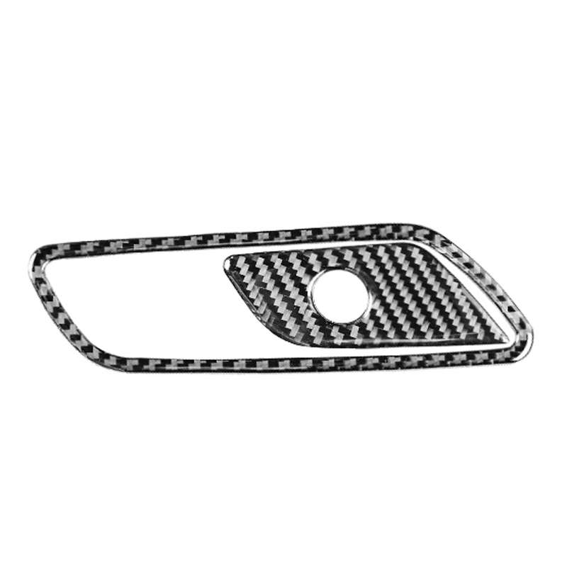 Car Carbon Fiber Front Passenger Seat Storage Box Switch Decorative Sticker for Audi A6L / A7 2019-,