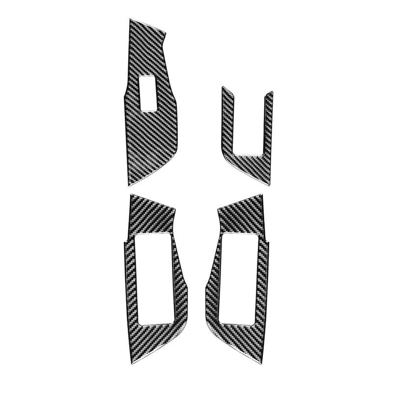 Car Carbon Fiber Window Glass Lift Decorative Sticker for Audi A6L / A7 2019-, Right Drive