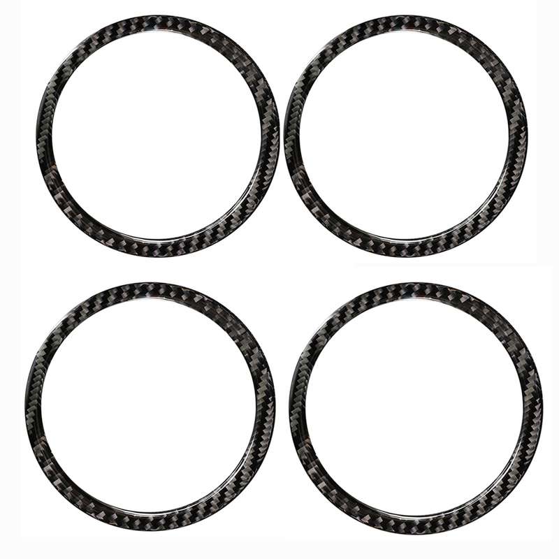 4 PCS Car Carbon Fiber Horn Ring Solid Color Decorative Sticker for BMW G01 X3 2018-2020 / G02 X4 20