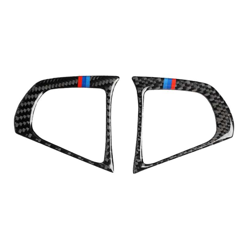2 in 1 Car Carbon Fiber Steering Wheel Button 3-color B Decorative Sticker for BMW G01 X3 2018-2020