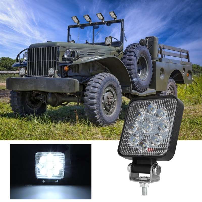 D0036 6.3W 10-30V DC 6000K 3 inch 9 LEDs Square Offroad Truck Car Driving Light Work Light Spotlight