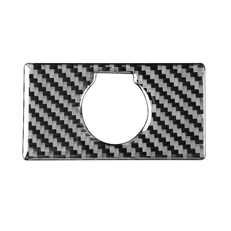 Carbon Fiber Car Rear Cigarette Lighter Switch Decorative Sticker for Toyota Tundra 2014-2018, Left