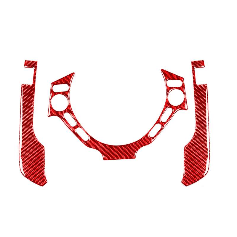 3 PCS / Set Carbon Fiber Car Dashboard Steering Wheel Buttons Decorative Sticker for Nissan GTR R35