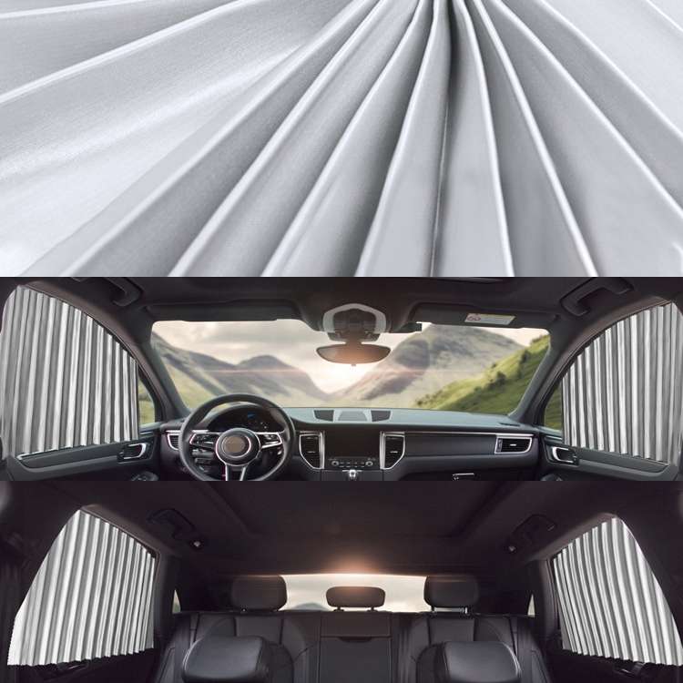 4 in 1 Car Auto Sunshade Curtains Windshield Cover Set (Black)