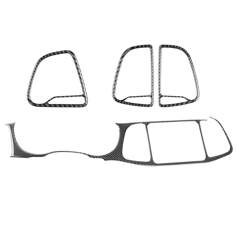 4 PCS / Set Carbon Fiber Car Central Control Instrument Set Decorative Sticker for Dodge Challenger