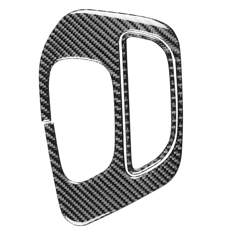 2 PCS / Set Carbon Fiber Car Gear Storage Box Decorative Sticker for Dodge Challenger 2015 to Now, L