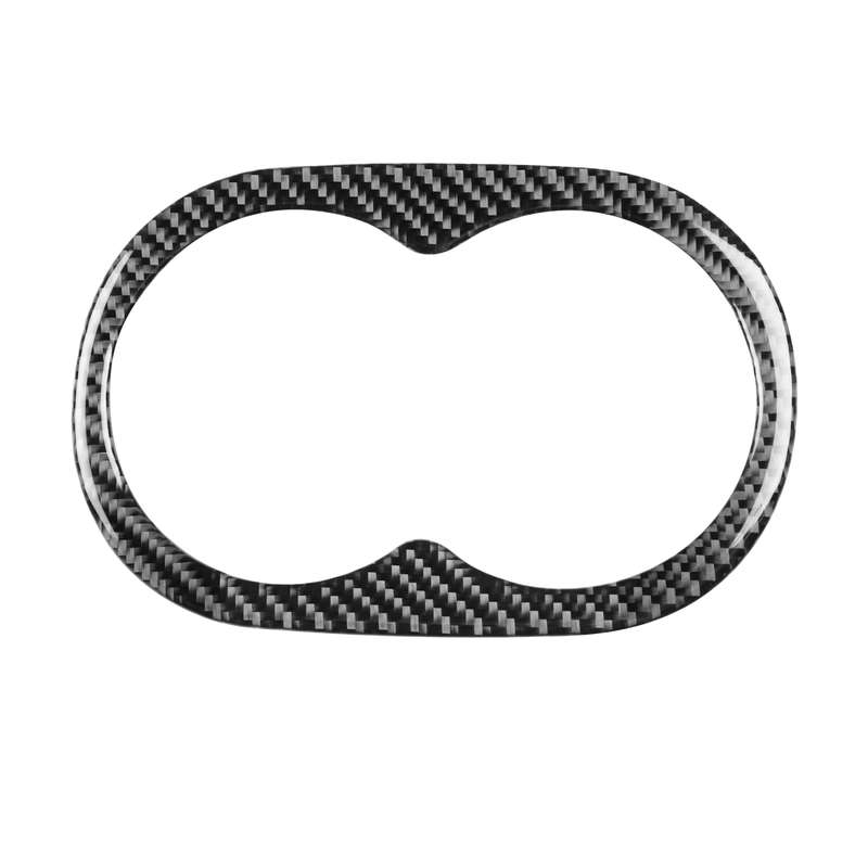 Carbon Fiber Car Rear Handrail Cup Holder Decorative Sticker for Dodge Challenger 2015 to Now, Left