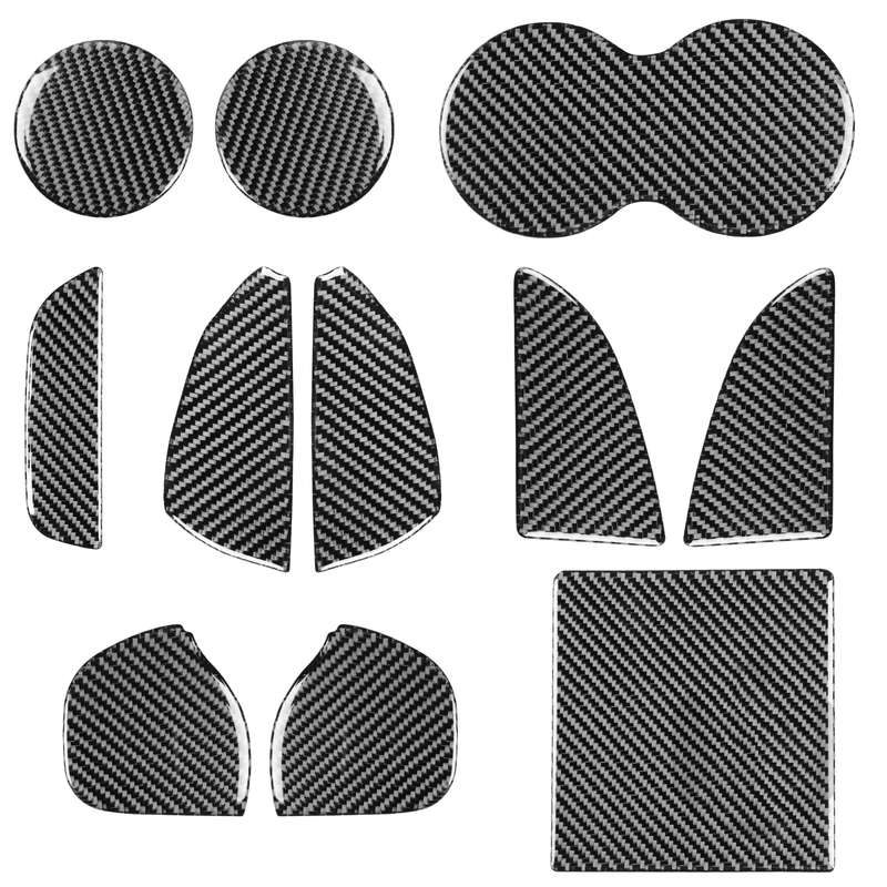 11 PCS / Set Carbon Fiber Car Door Slot Pad Decorative Sticker for Dodge Challenger 2015 to Now, Lef
