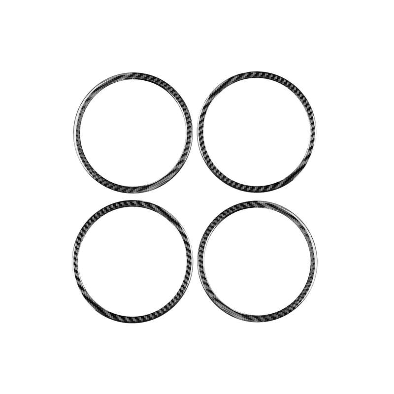 4 PCS / Set Carbon Fiber Car Door Horn Ring Decorative Sticker for Honda CRV 2007-2011,Left and Righ