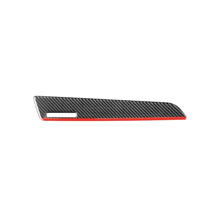 Carbon Fiber Car Co-pilot Trim Red Edge with Hole Decorative Sticker for Audi Q3 2013-2018,Left Driv