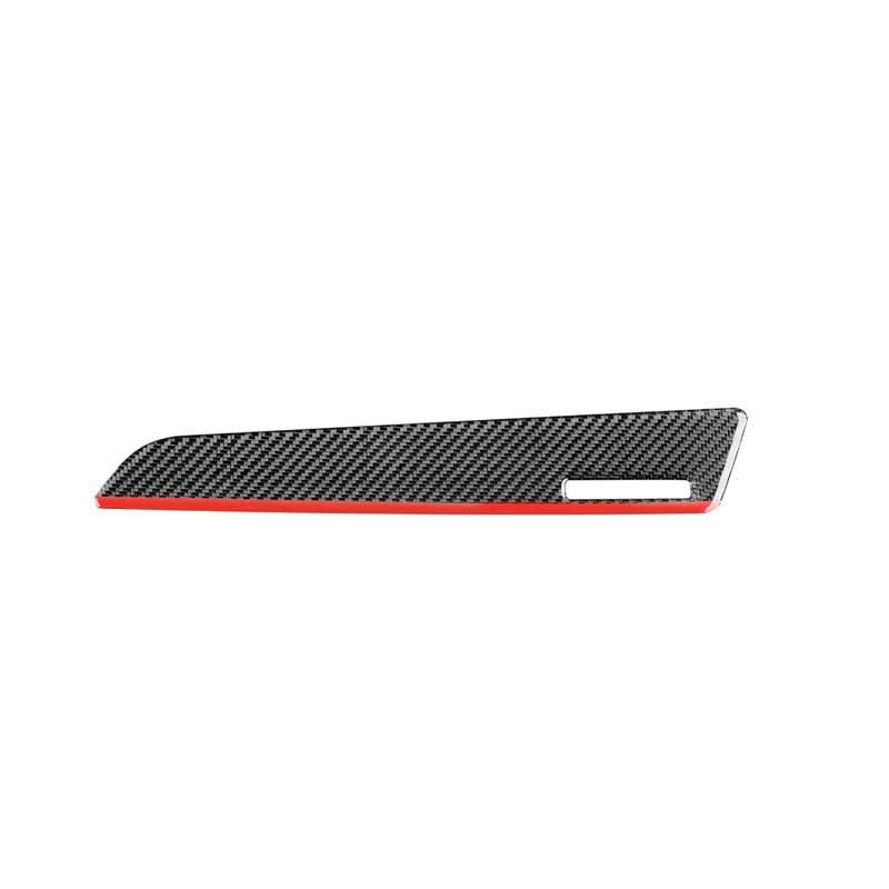 Carbon Fiber Car Co-pilot Trim Red Edge with Hole Decorative Sticker for Audi Q3 2013-2018,Right Dri