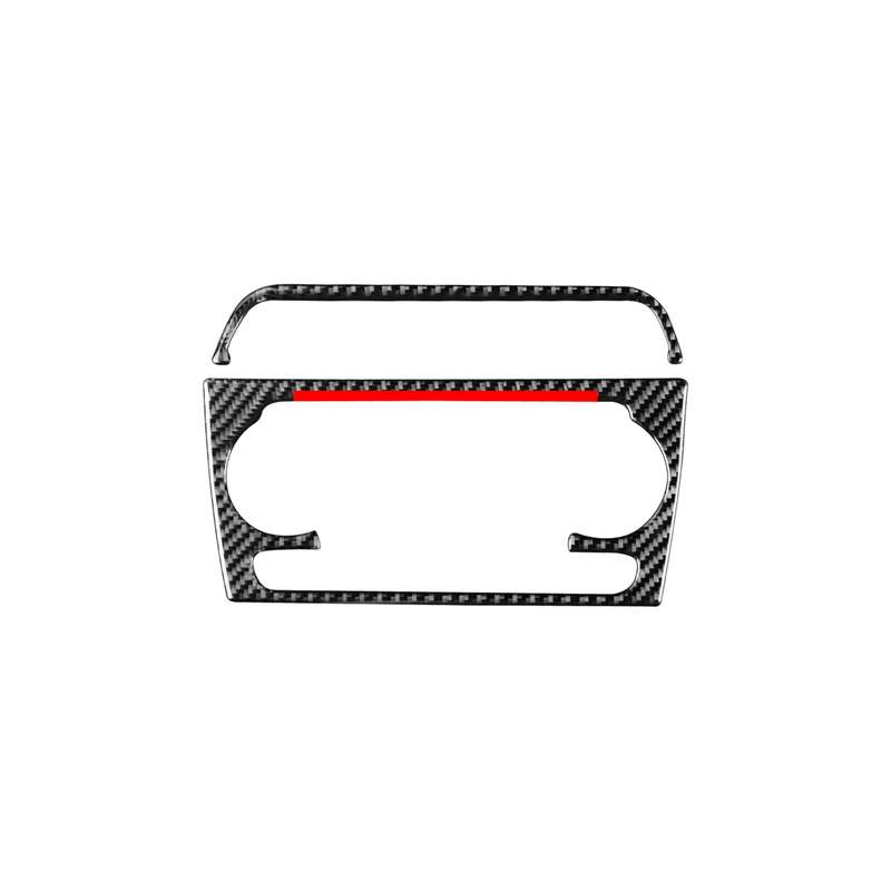 Carbon Fiber Car Air Conditioning Knob Frame Red Edge Decorative Sticker for Audi Q3 2013-2018,Left