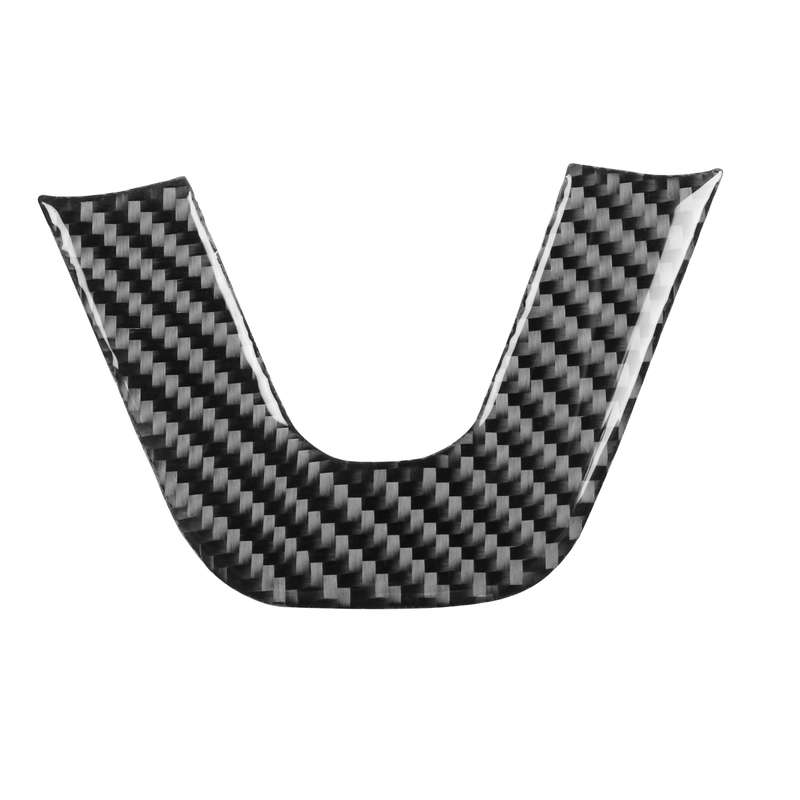 Carbon Fiber Car Steering Wheel Chin Decorative Sticker for Dodge Challenger 2015 to Now, Left Drivi