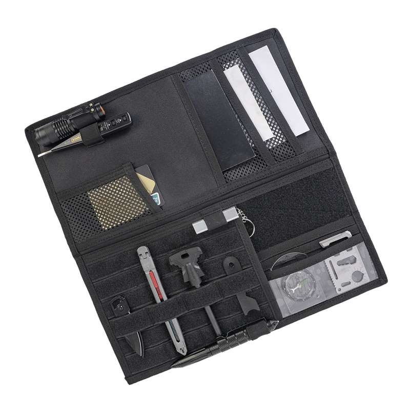 Car Sun Visor Storage Bag Glasses Frame Bill Clip (Khaki)