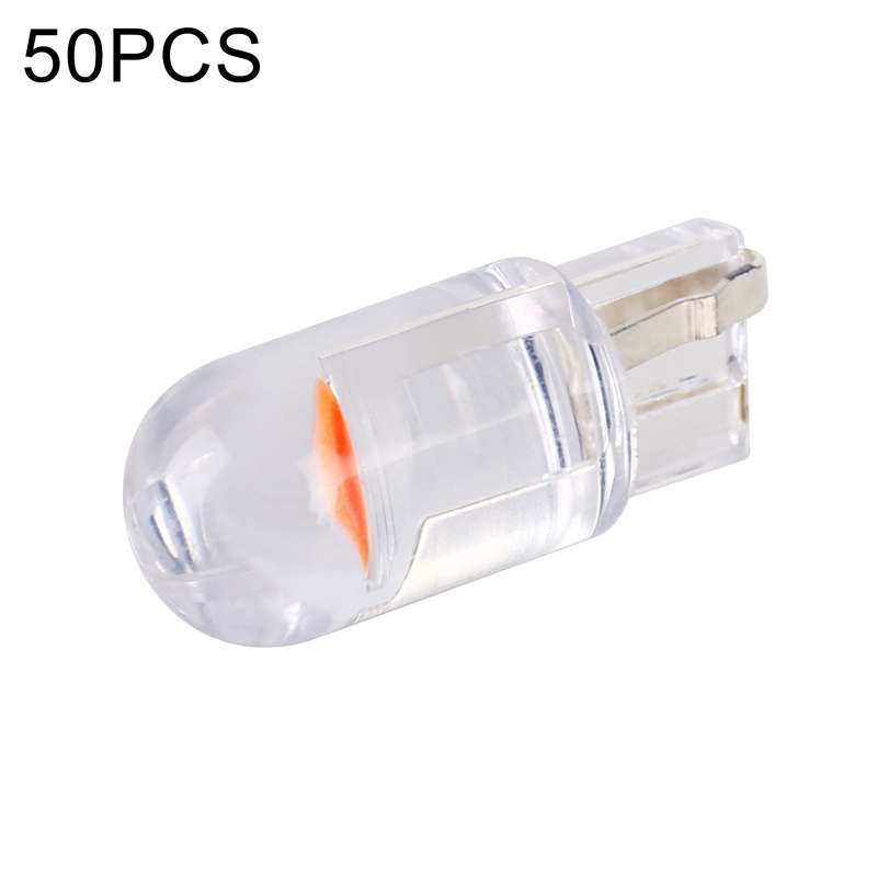 50pcs T10 DC24V / 0.36W / 0.03A Car Clearance Light COB Lamp Beads (Ice Blue Light)