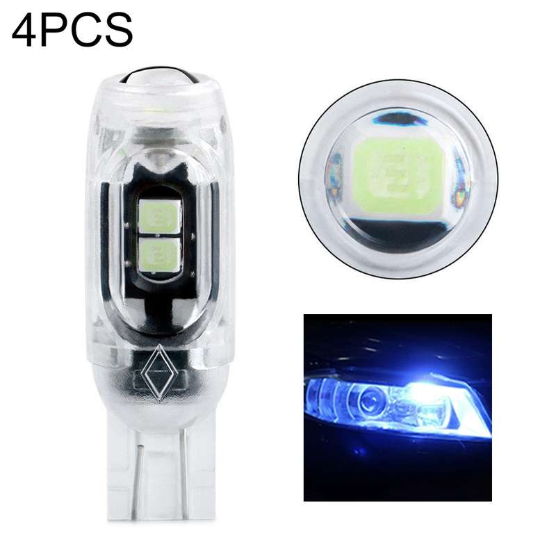 4pcs T10 DC12V / 0.84W / 0.07A / 150LM Car Clearance Light 5LEDs SMD-3030 Lamp Beads with lens (Ice