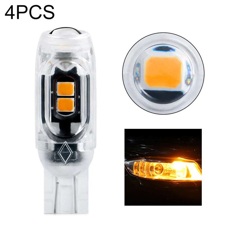 4pcs T10 DC12V / 0.84W / 0.07A / 150LM Car Clearance Light 5LEDs SMD-3030 Lamp Beads with lens (Ice
