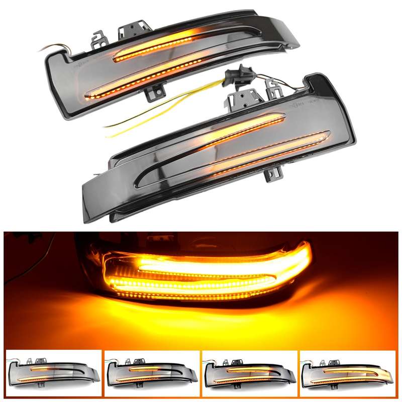 1 Pair For Mercedes-Benz A Class W176 2013-2017 Car Dynamic LED Turn Signal Light Rearview Mirror Fl