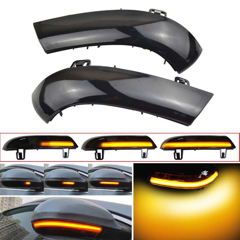2pcs For Volkswagen Golf 5 MK5 2003-2008 Car Dynamic LED Turn Signal Light Rearview Mirror Flasher W