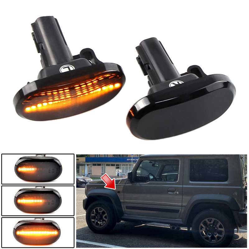 2pcs For Suzuki Jimny JB64W 2018/07- Car Dynamic LED Fender Side Light (Transparent)