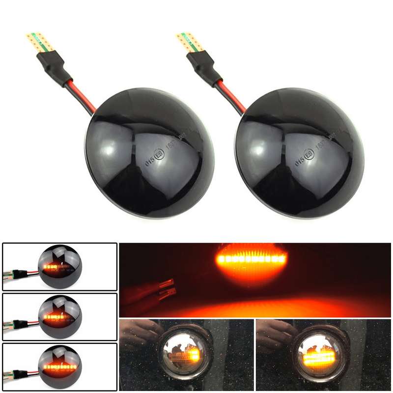 2pcs For Land Rover Range Rover L322 2002-2012 Car Dynamic LED Fender Side Light (Transparent)