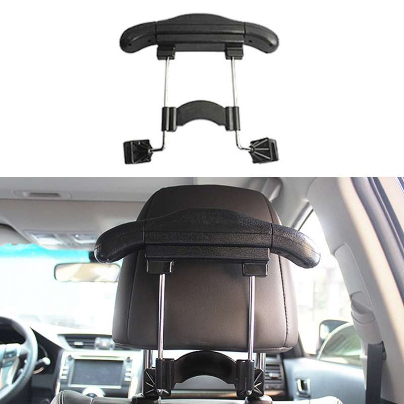 Car Faux Leather Retractable Coat Hanger (Black)