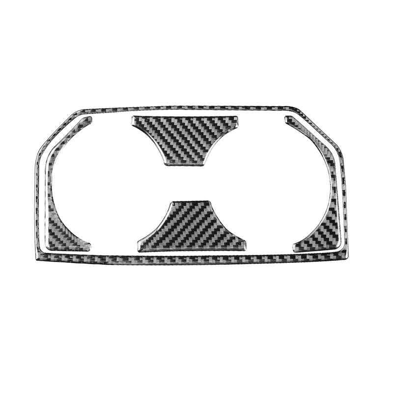Car Carbon Fiber Rear Water Cup Holder Frame Decorative Sticker for Ford F150 2017-2020, Left and Ri