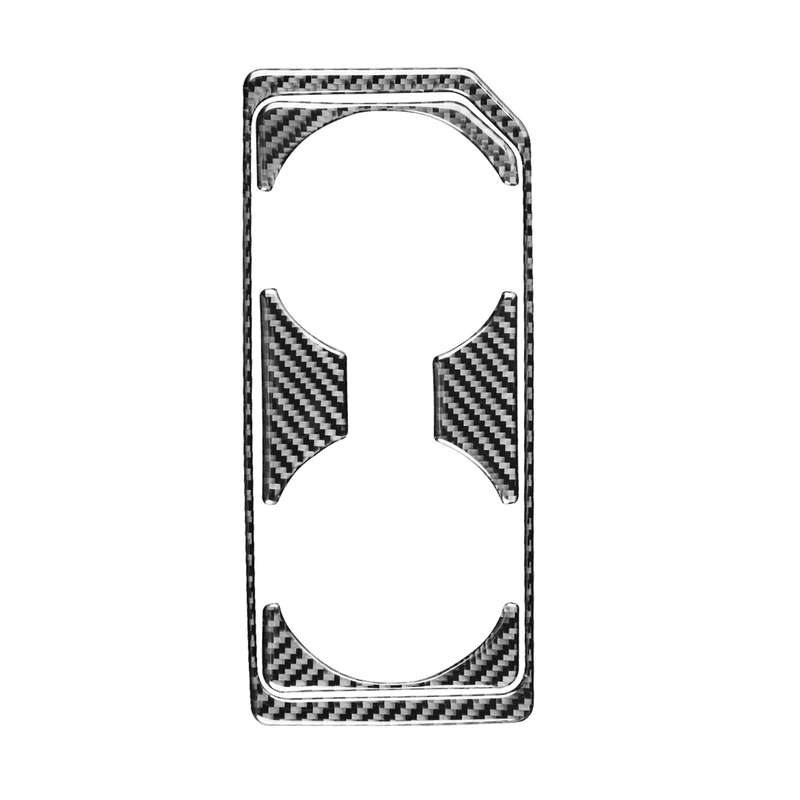 Car Carbon Fiber Front Water Cup Holder Frame Decorative Sticker for Ford F150 2017-2020, Left Drive