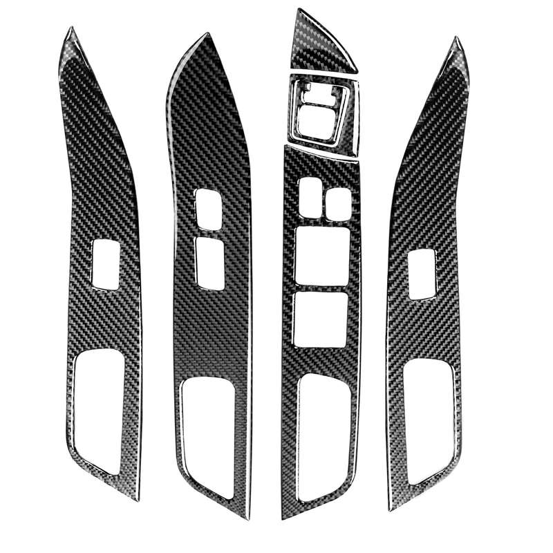 6 PCS Car Carbon Fiber Glass Lift Panel Decorative Sticker for Mitsubishi Lancer EVO 2008-2015, Righ