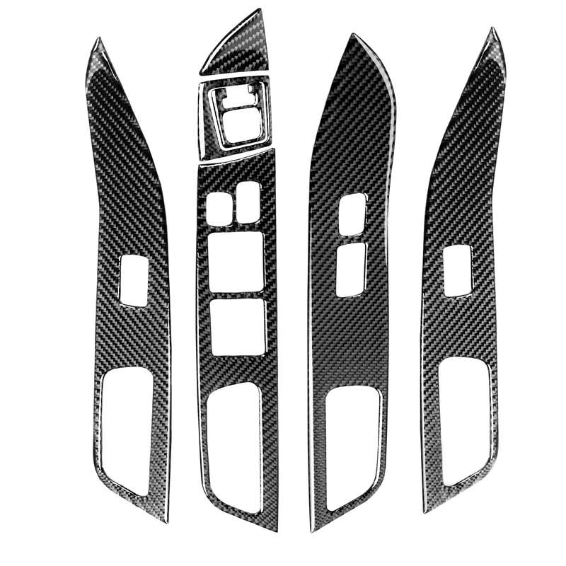 6 PCS Car Carbon Fiber Glass Lift Panel Decorative Sticker for Mitsubishi Lancer EVO 2008-2015, Left