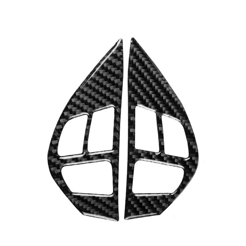 2 PCS Car Carbon Fiber Steering Wheel Buttons Decorative Sticker for Mitsubishi Lancer DE ES GTS 200