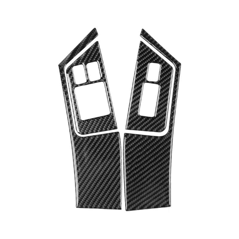 4 PCS Car Carbon Fiber Window Lift Button Panel Decorative Sticker for Nissan GTR R35 2008-2016, Lef
