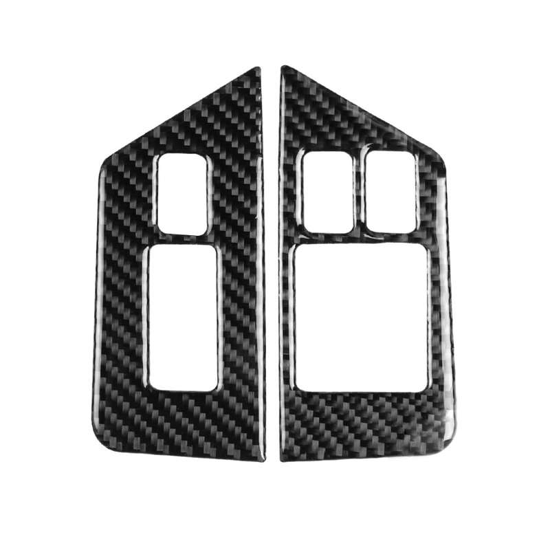 2 PCS Car Carbon Fiber Window Lift Defogger Button Decorative Sticker for Nissan GTR R35 2008-2016,