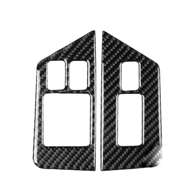2 PCS Car Carbon Fiber Window Lift Defogger Button Decorative Sticker for Nissan GTR R35 2008-2016,